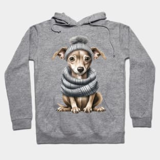 Winter Italian Greyhound Dog Hoodie